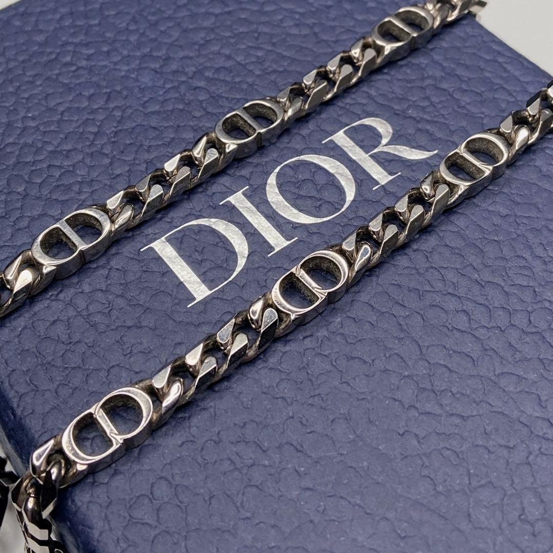 【美品】 ディオール Dior シルバー ネックレス 喜平 アイコン CD