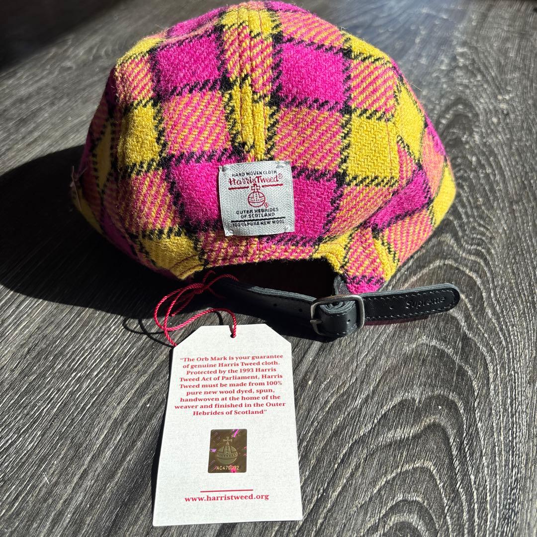 シュプリームHarris Tweed Camp Cap PINK PLAID