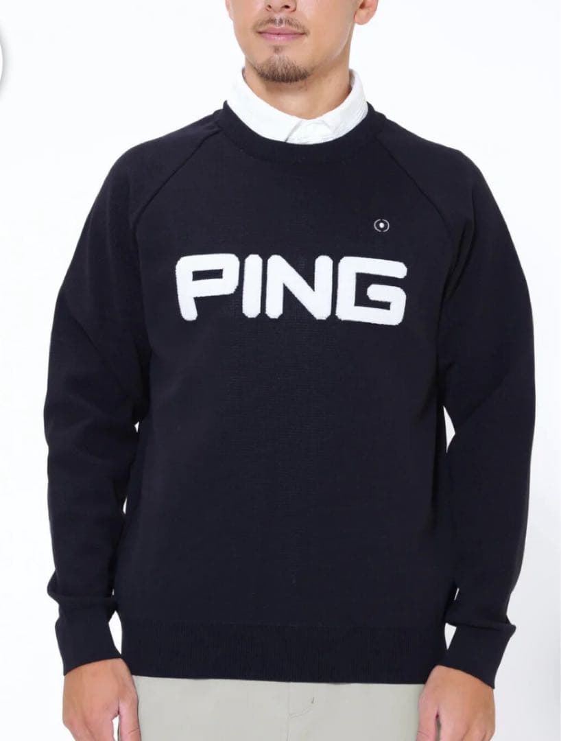 新品　PING ピン　ニット　セーター　クルーネック　ブラック　Mサイズ
