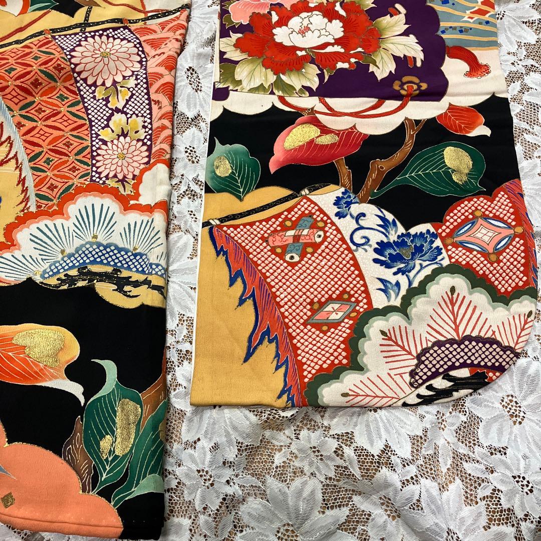 ４点！貴重アンティークお振袖&全通丸帯両面柄&帯締め&帯揚げ 成人式