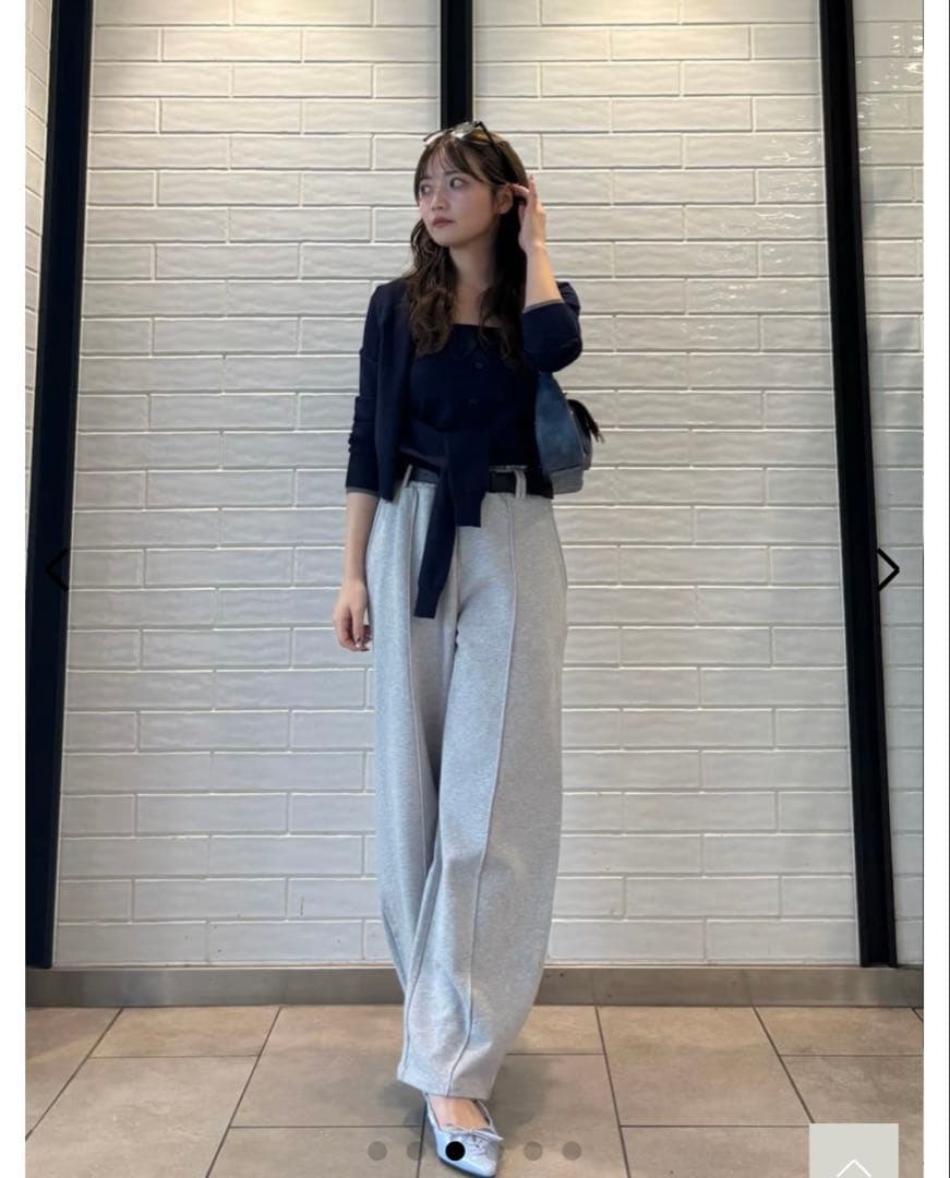 LILY BROWN カラートリムニットカーディガン NVY