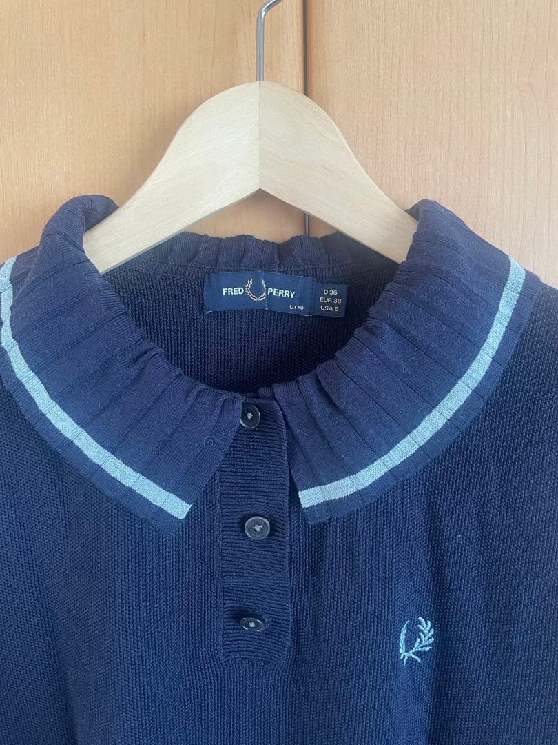 FRED PERRY ノースリーブポロシャツ ネイビー