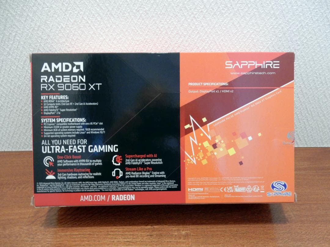 グラフィックボード・グラボ・ビデオカード SAPPHIRE Radeon RX 9060 XT 16GB
