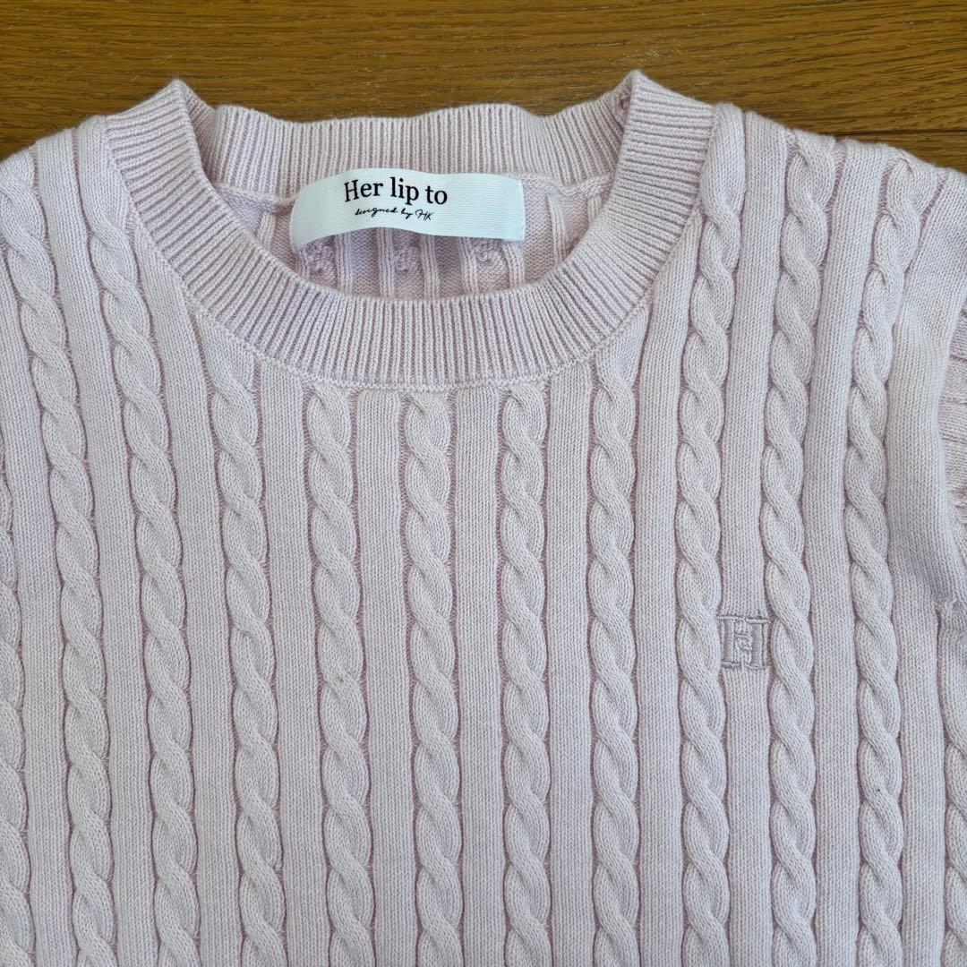【M】Her lip to Essential Cable Knit Set