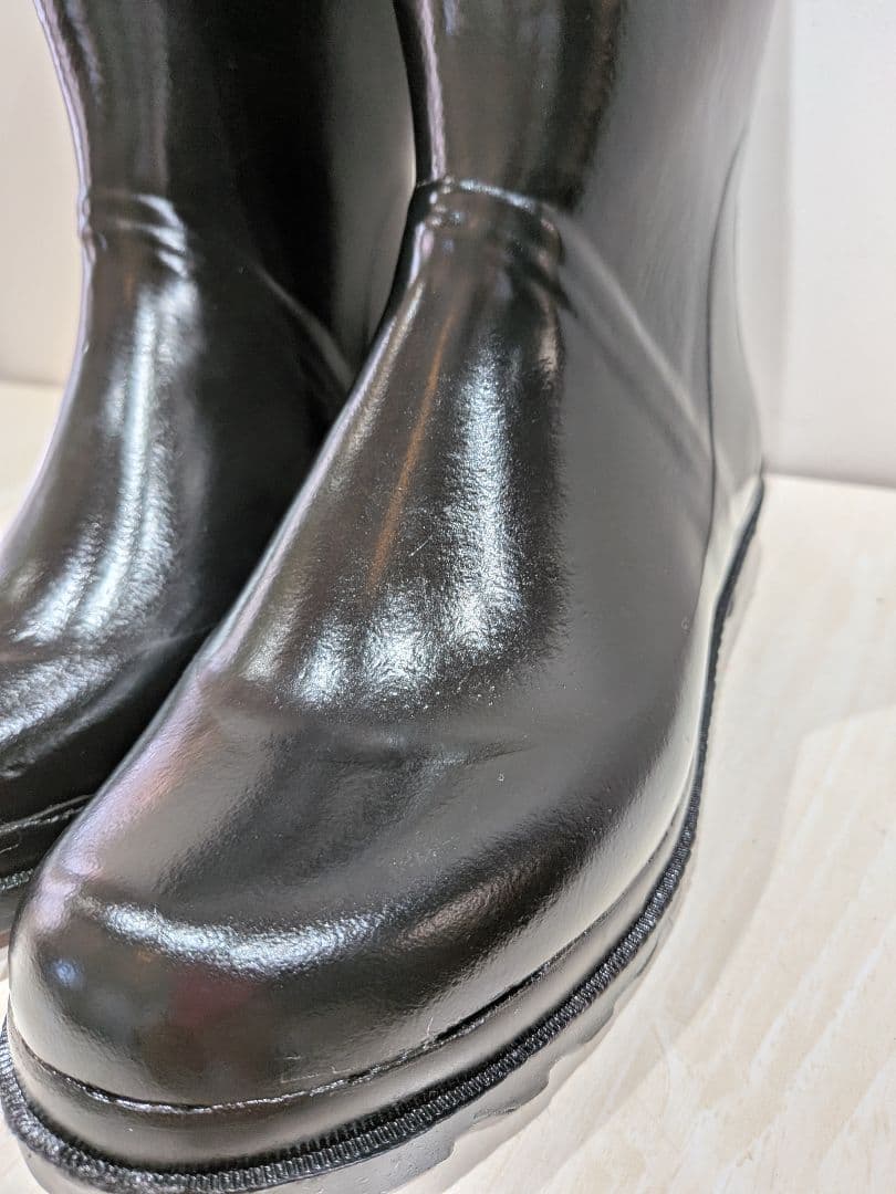 CHANEL　シャネルレインブーツ　ヴィンテージ　 長靴　黒ロングブーツ