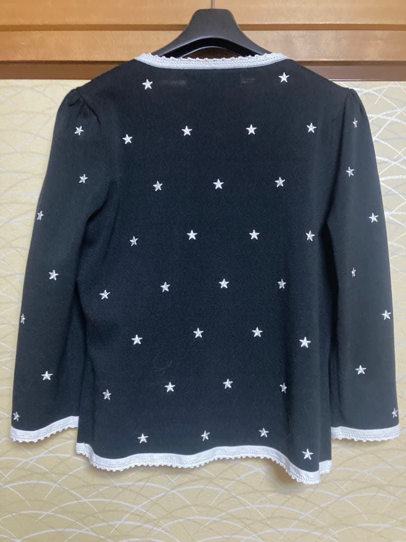 M'S GRACY 星刺繍 カーディガン 38 前ジップ 中古