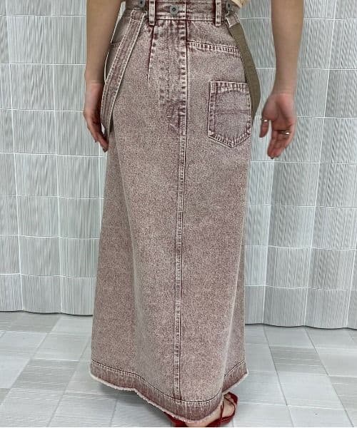 スカート MEDI INVERT SUSPENDER DENIM SKIRT ameri