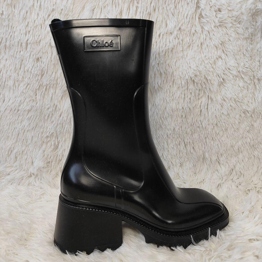 未使用級　クロエ　レインブーツ　Betty 36　23cm 黒