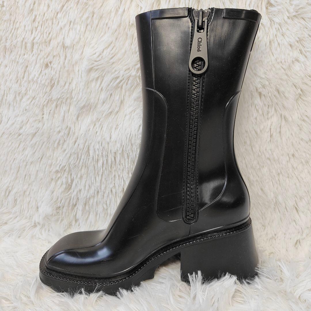 未使用級　クロエ　レインブーツ　Betty 36　23cm 黒