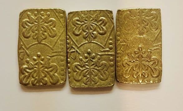 遺品整理 明治二分金3枚