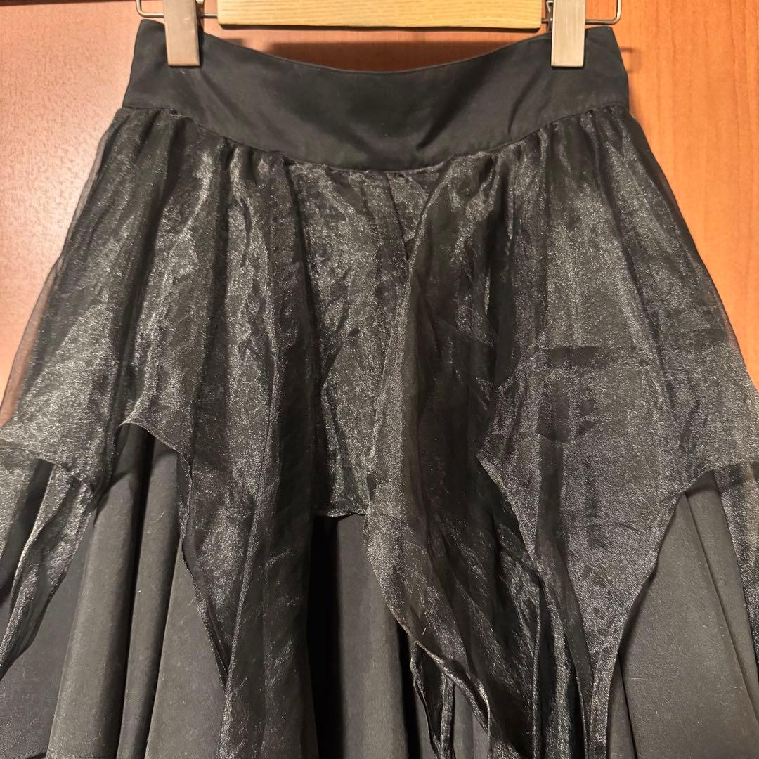 alice auaa アリスアウアア 揚羽スカート アシンメトリー 異素材 黒