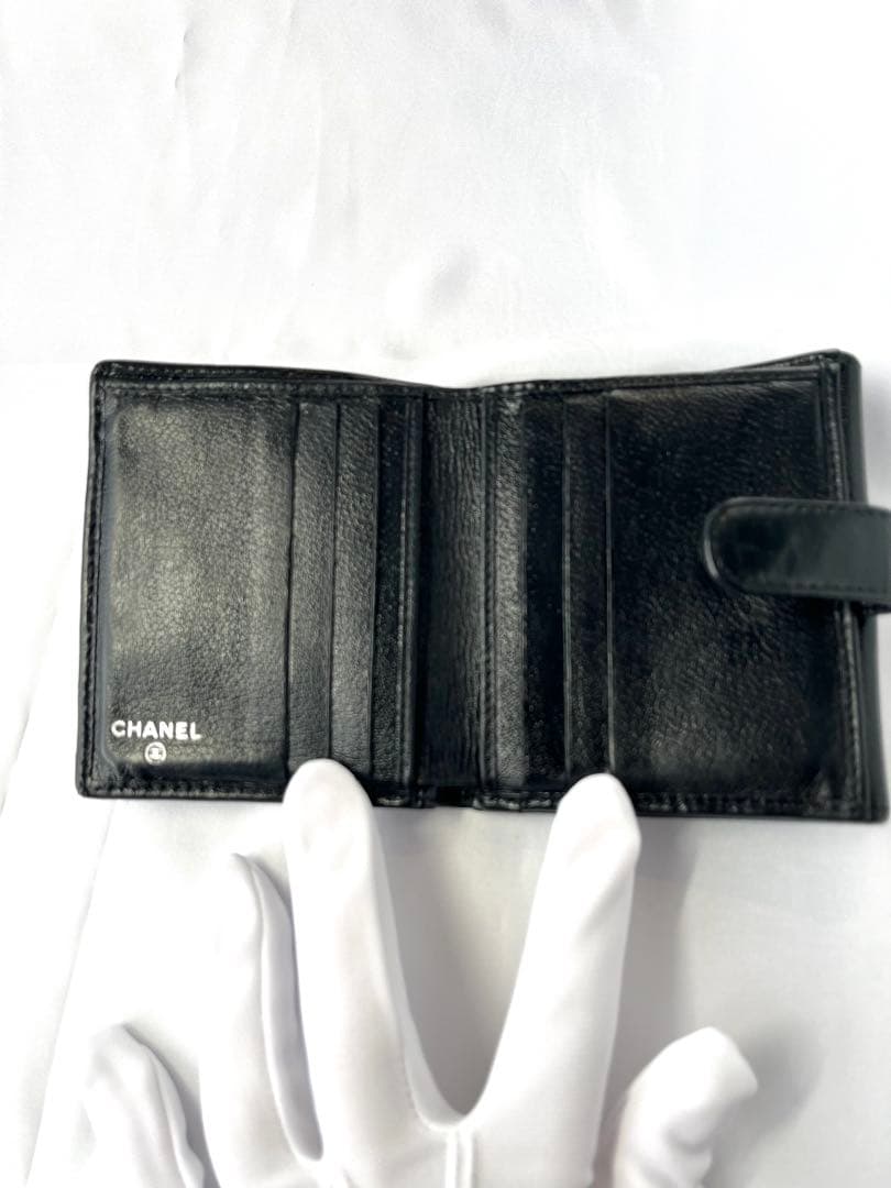 CHANEL シャネル 3つ折り財布 カメリアフラワーCCロゴ