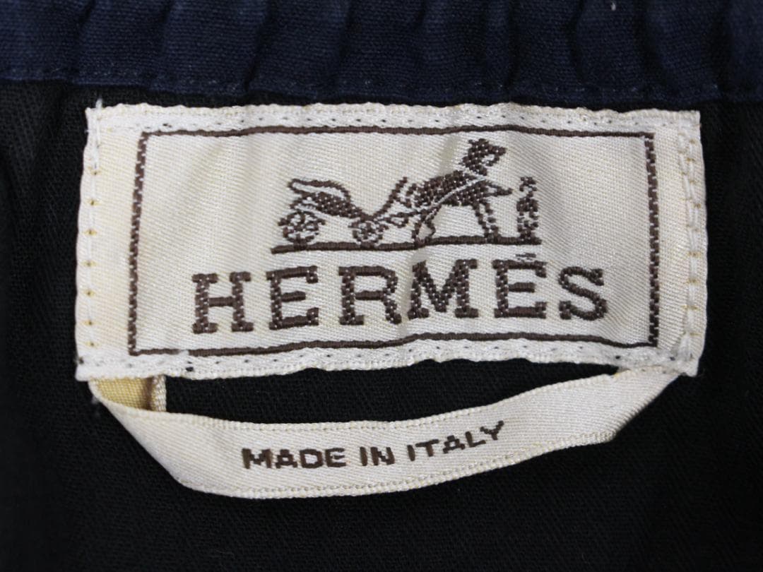 ▲HERMESエルメス イージーウエスト ワイドパンツ ネイビー