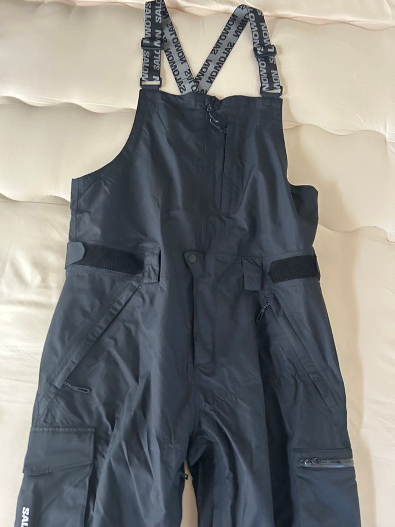 美品 SALOMON スノーボードウェア ビブパンツ スキーウェア XL