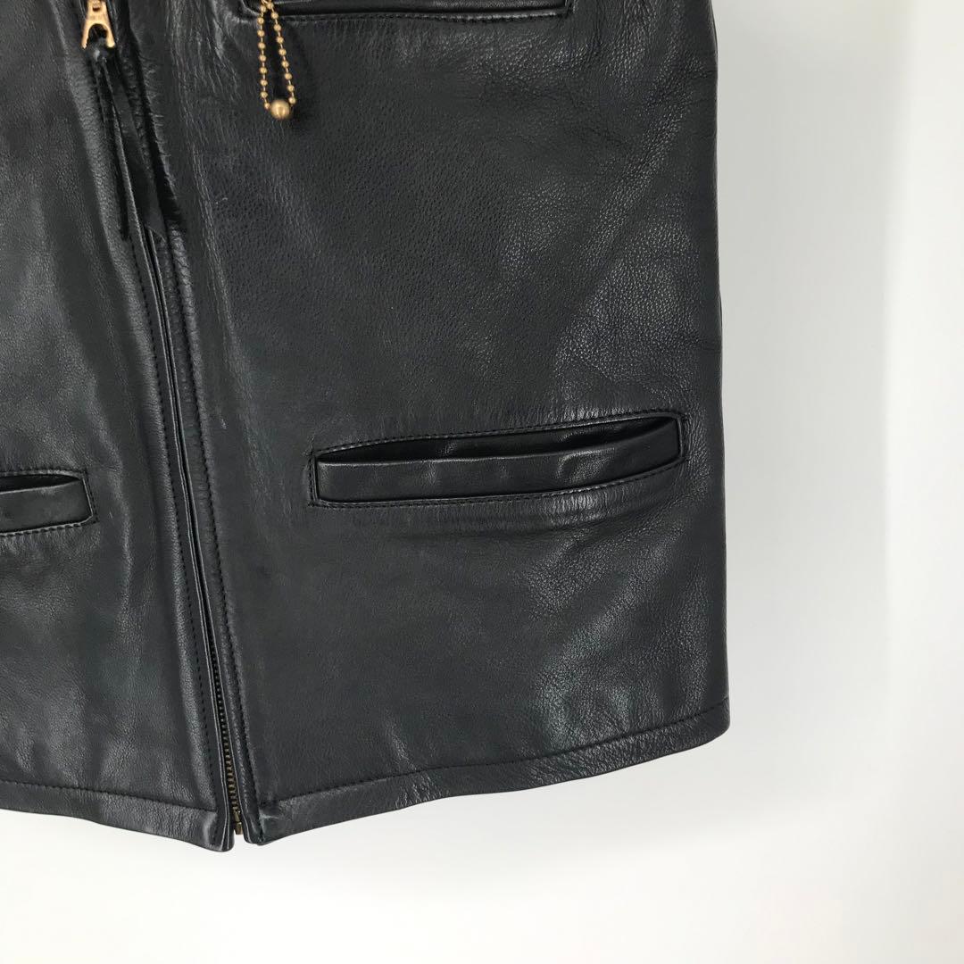 CALEE ベスト　レザー　M　牛革　ブラック