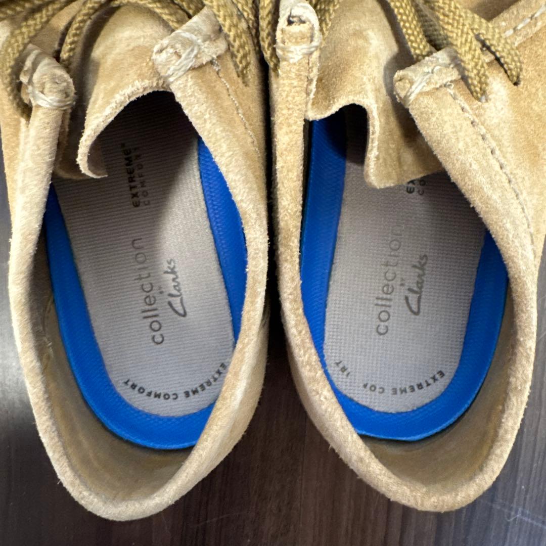 美品 Clarks ワラビーモカシン ダークサンドスエード 265