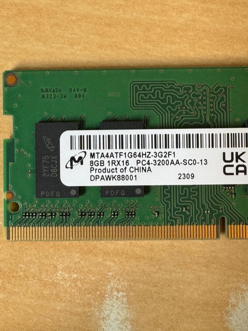 16GB DDR4 MICRON PC4-3200 SO-DIMM（8GB×2）