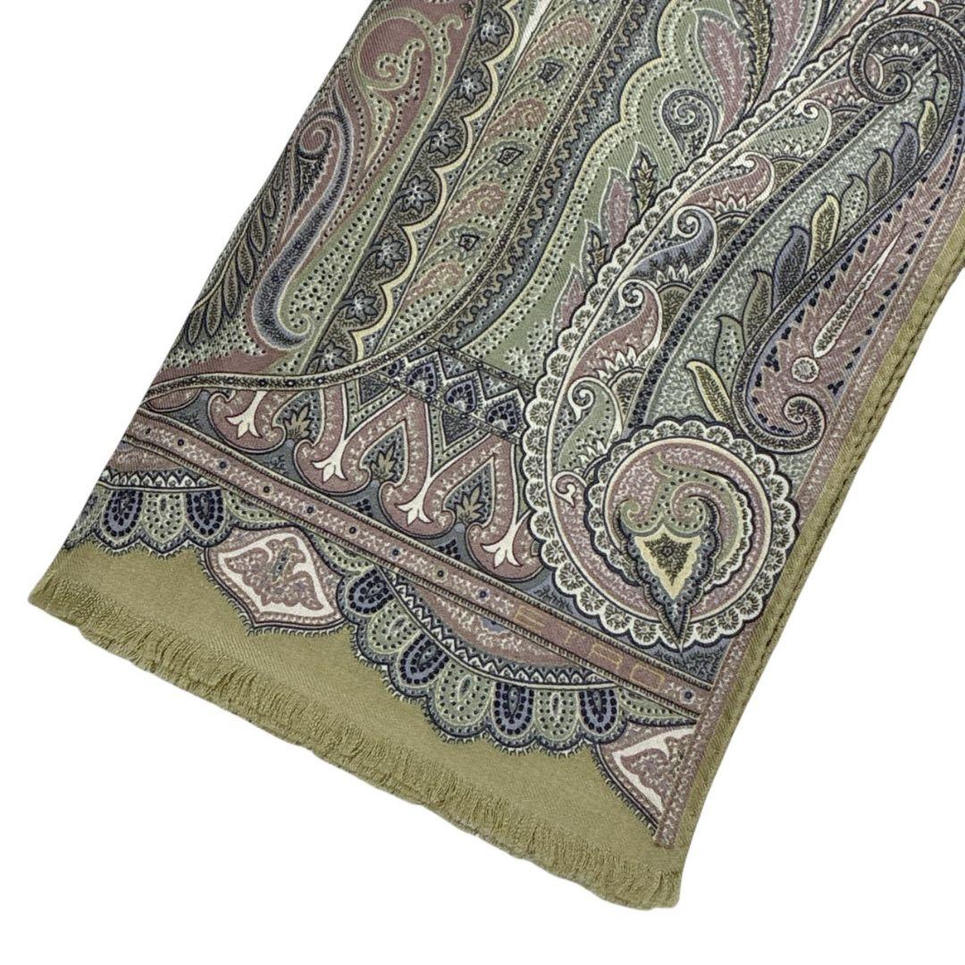 【極美品】ETRO エトロ ペイズリー柄 大判ストール スカーフ ロゴ