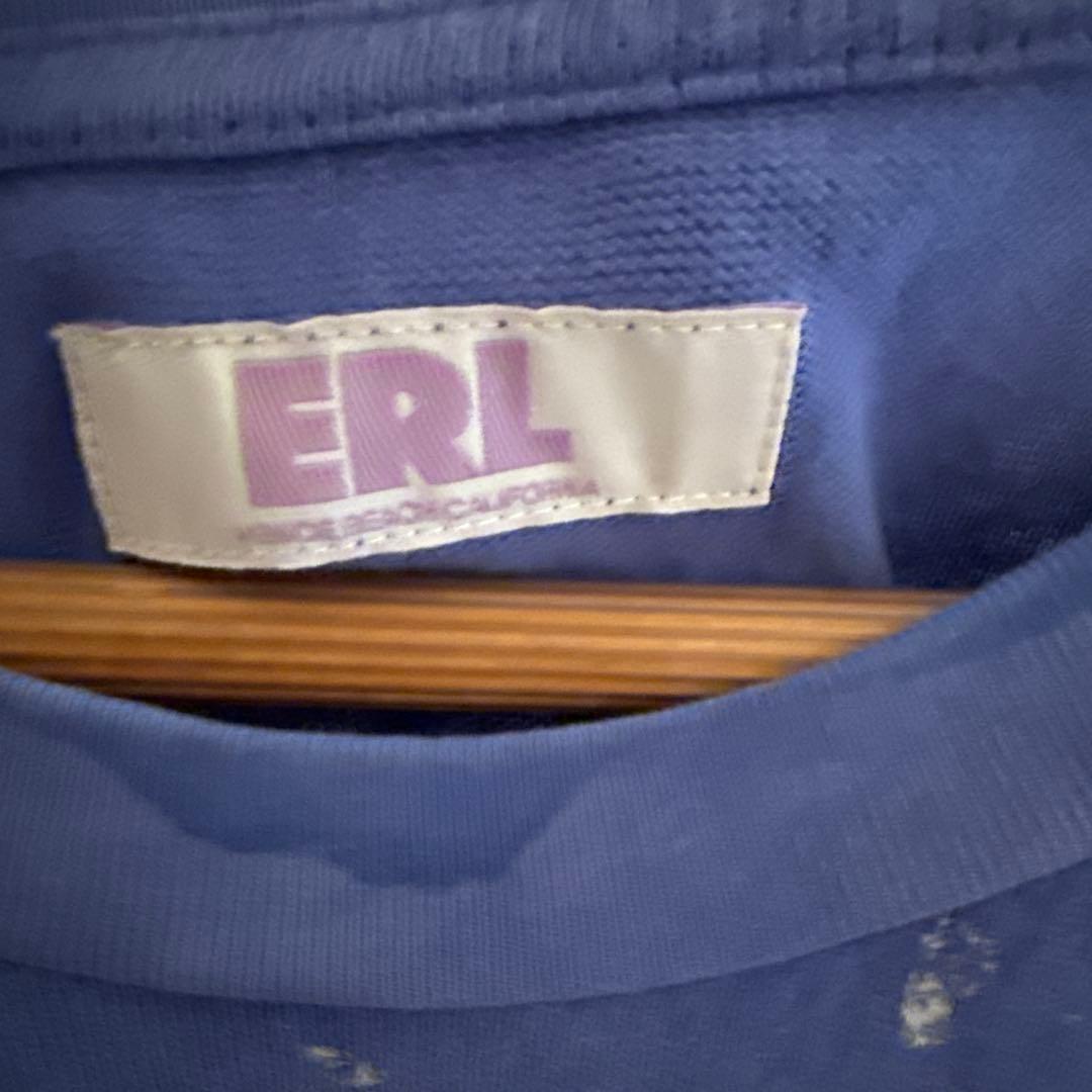 ERL 青 グラフィックプリント Tシャツ