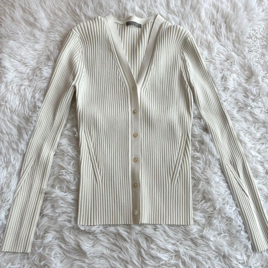 定価3.1万✨️ theory luxe リブニットカーディガン 白 24年モデル