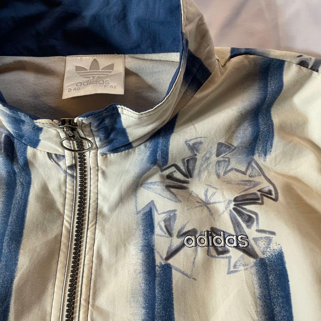 80s adidas 銀タグ　総柄ブルゾン