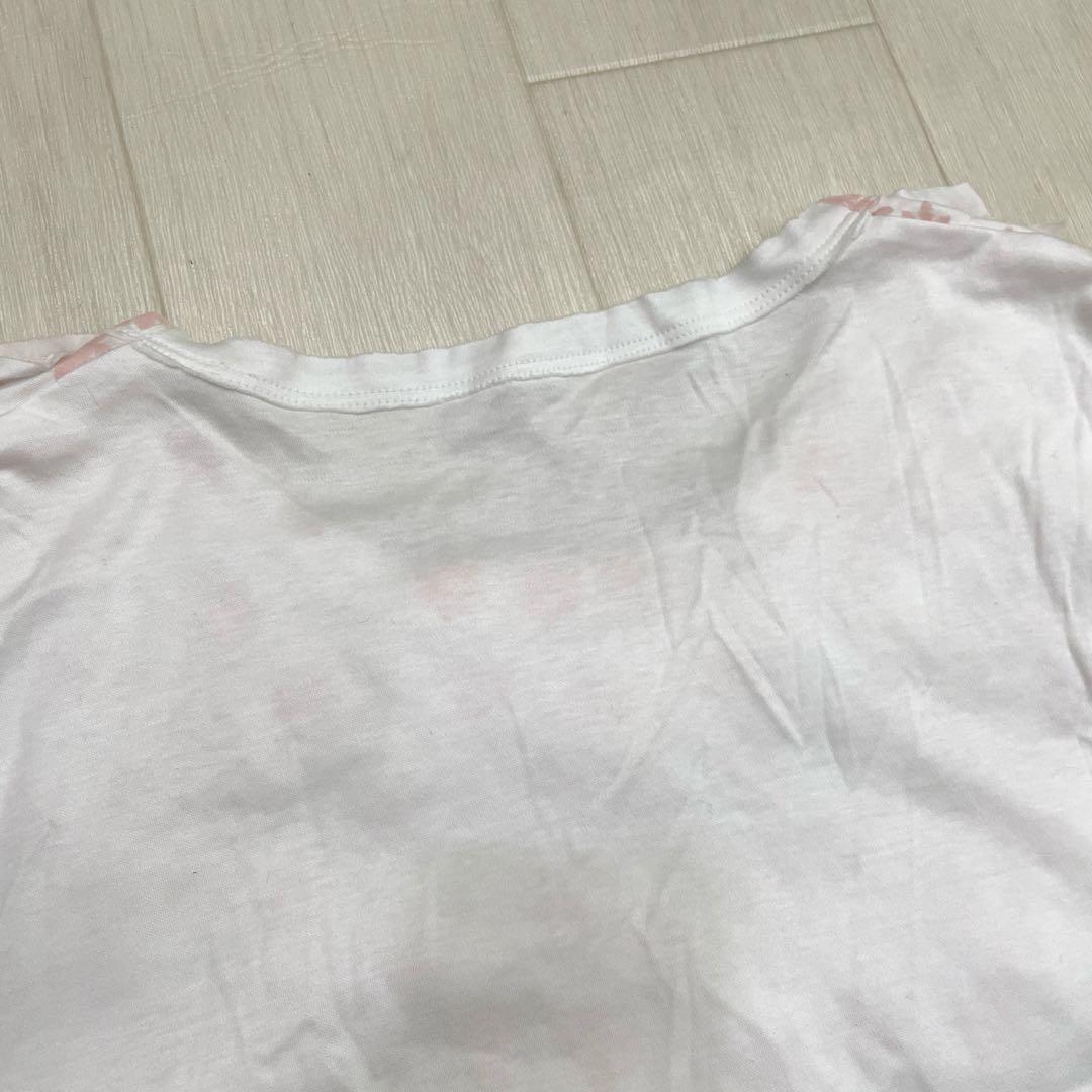 cccmalie シーマリー フロッキー花柄 フリルTシャツ 38 ピンク 美品