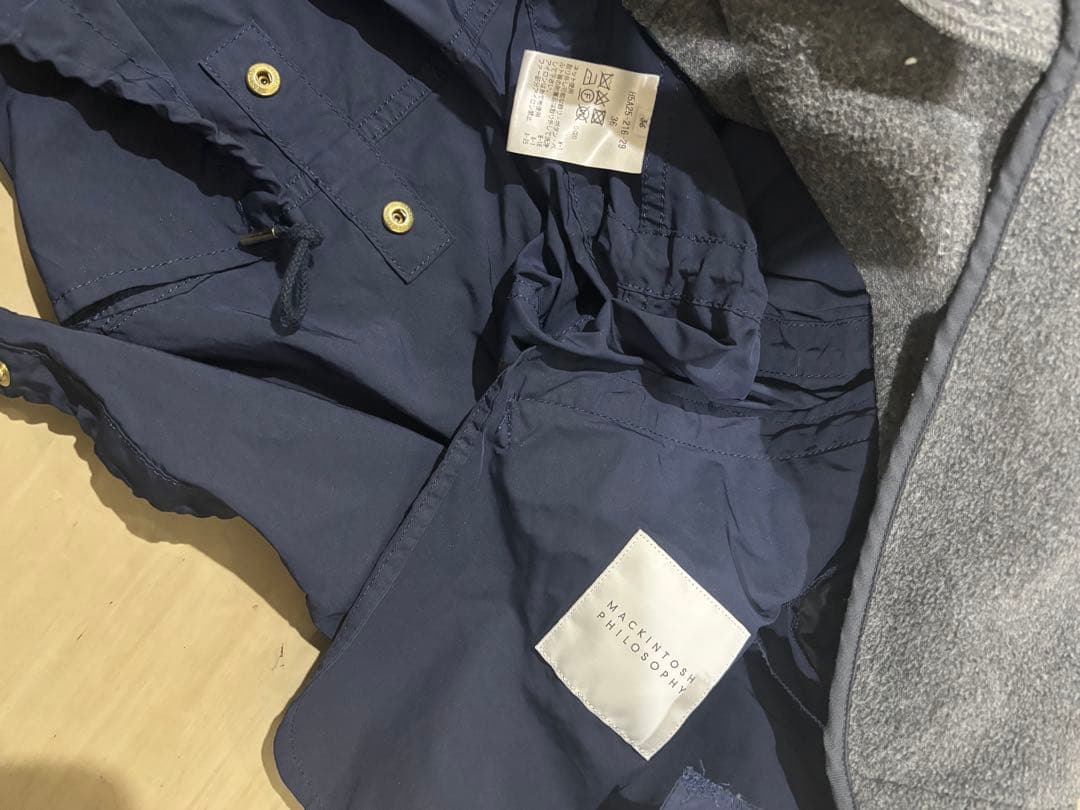 mackintosh techネイビーモッズコートフリース裏地付きarchive