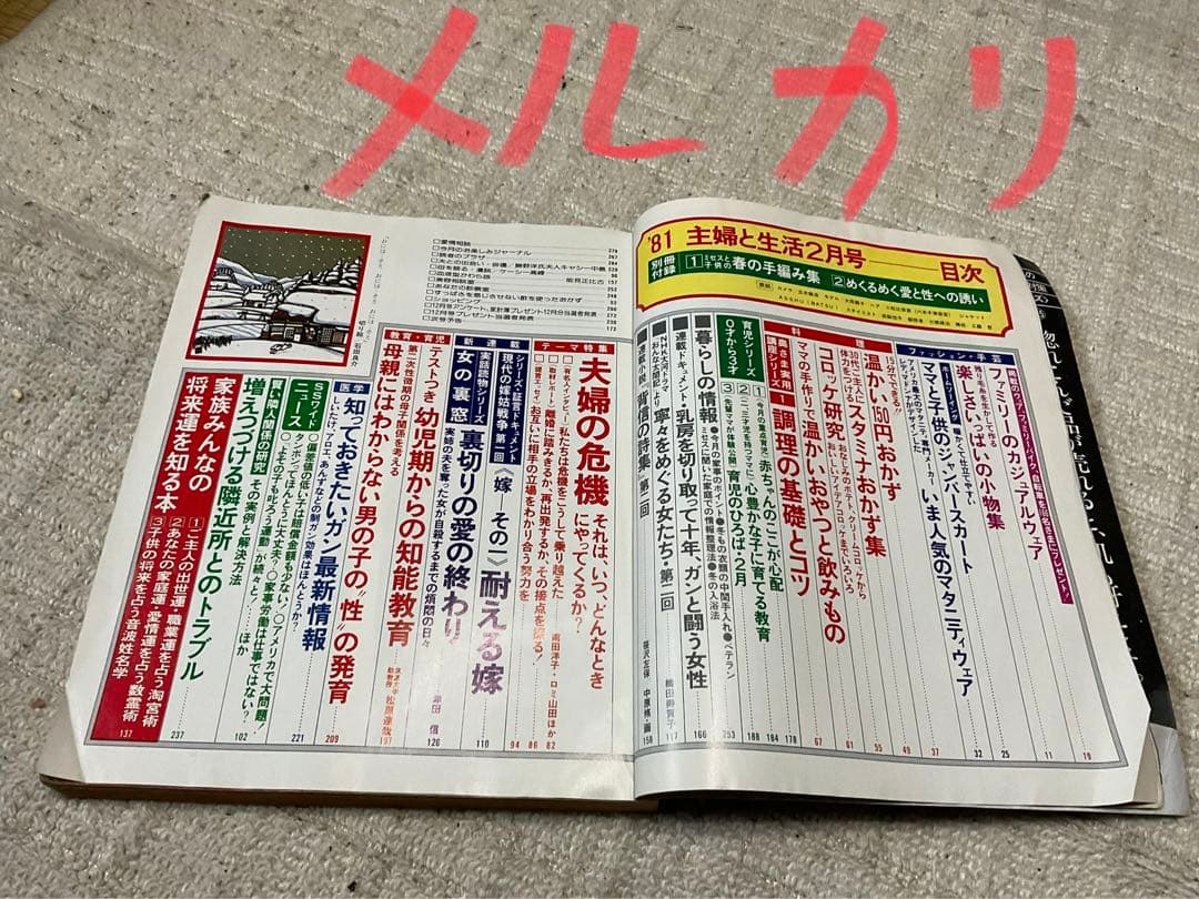 1981年／主婦と生活　2月号　表紙／大原麗子。頁数312ページ。【昭和レトロ】