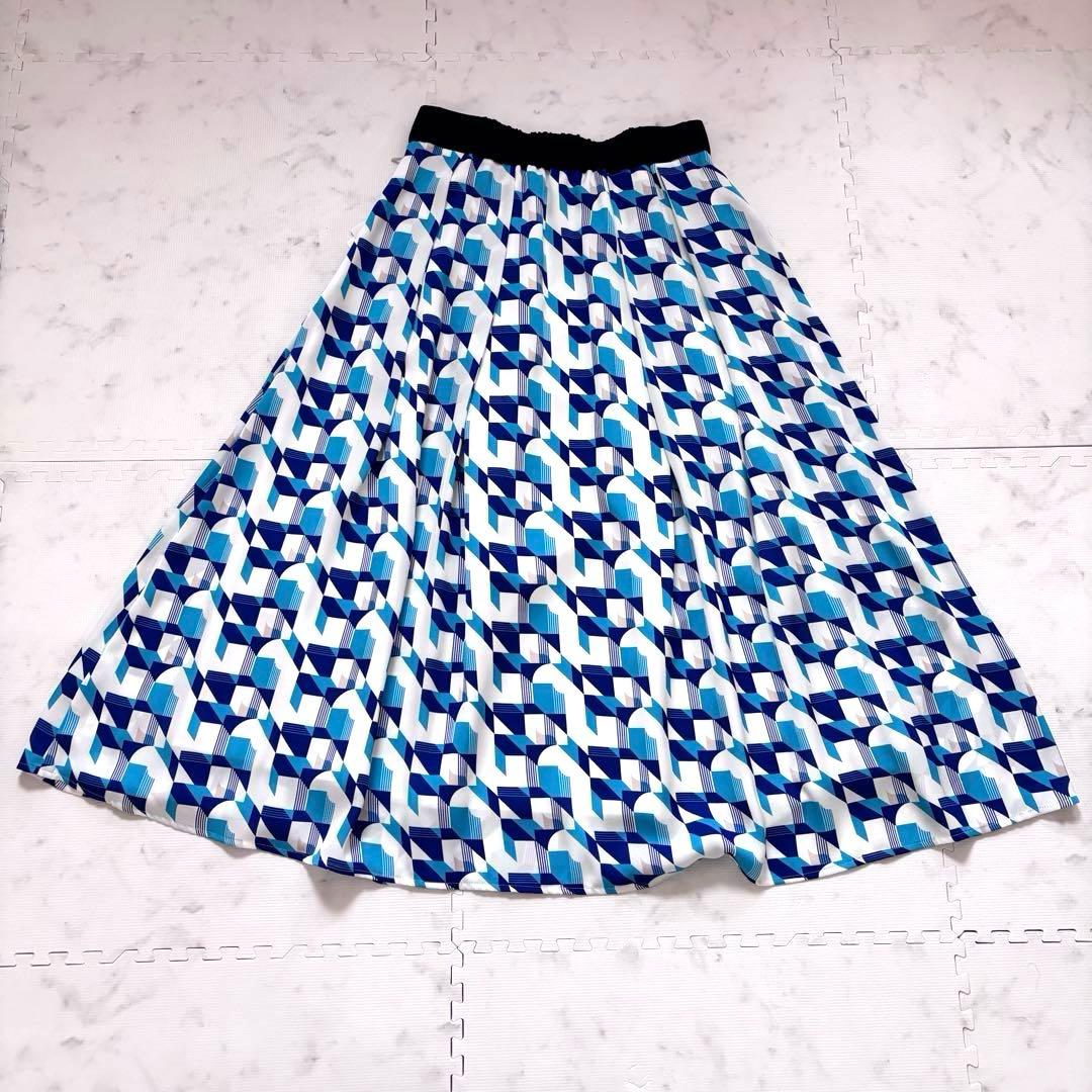 24SS✨新品✨ ビアッジョブルー ジオメトリックスカート 洗濯可 定価2.9万