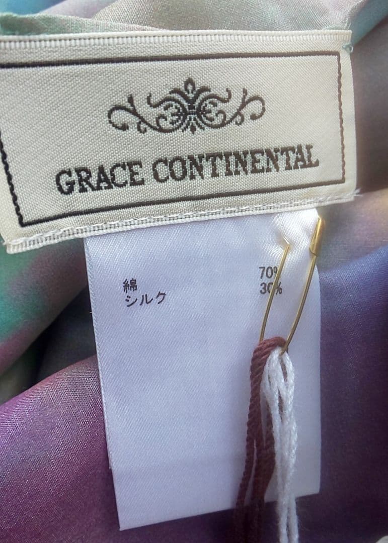 新品タグ付 GRACE CONTINENTAL 超大判ストール ミナモ シルク混