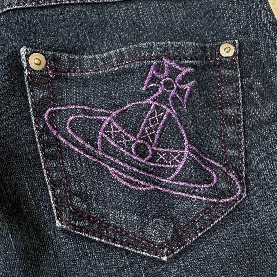 ヴィヴィアンウエストウッド デニムパンツ ネイビー オーブ刺繍 サイズ3