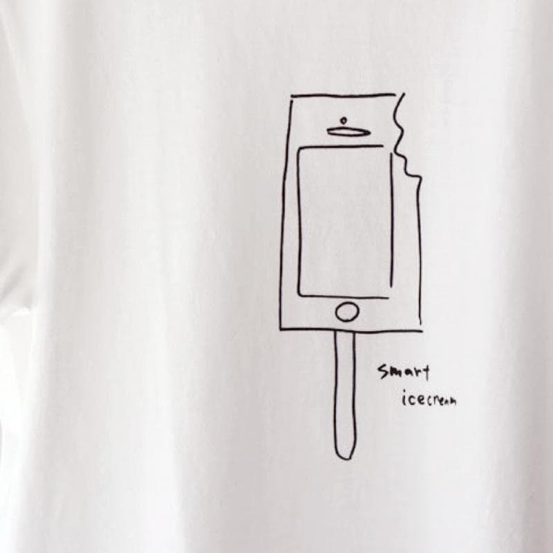 YAECA × 加賀美健✨Smart ice cream 天竺 半袖 Tシャツ