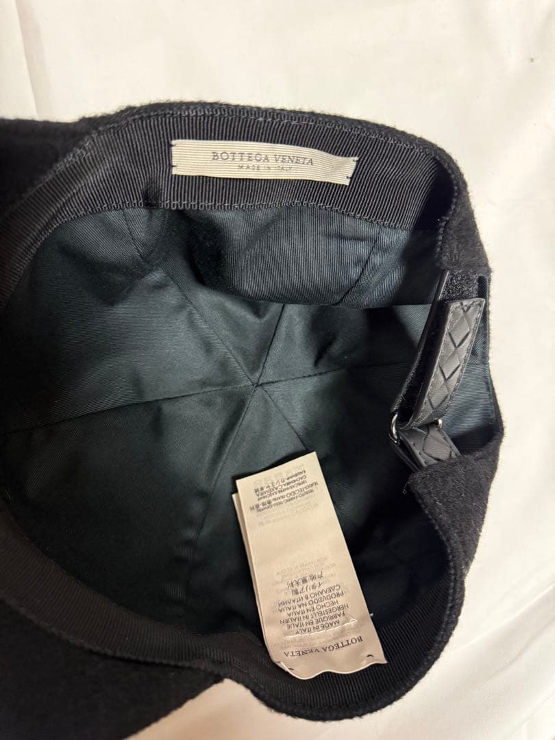 BOTTEGA VENETA ブラック カシミヤベースボールキャップ