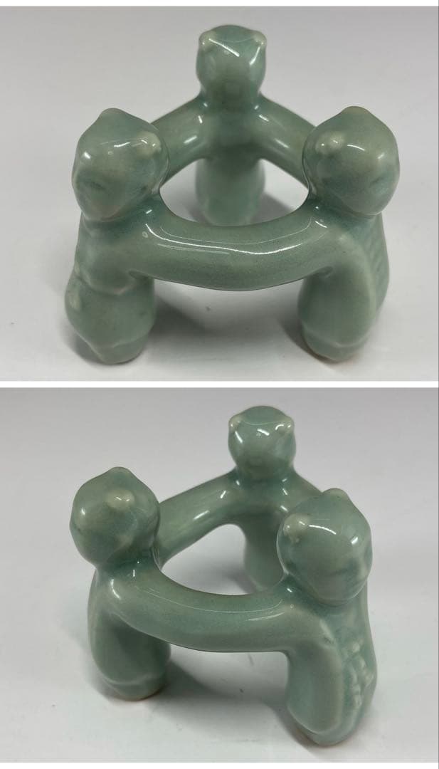 【茶道具】青磁七種蓋置（合わせ箱）