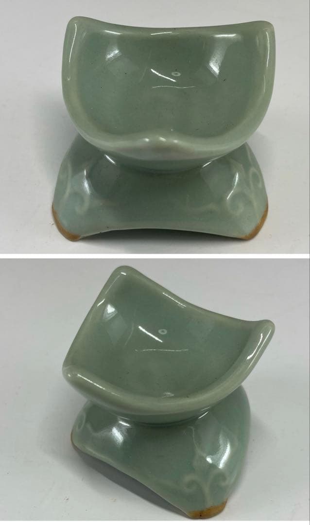 【茶道具】青磁七種蓋置（合わせ箱）