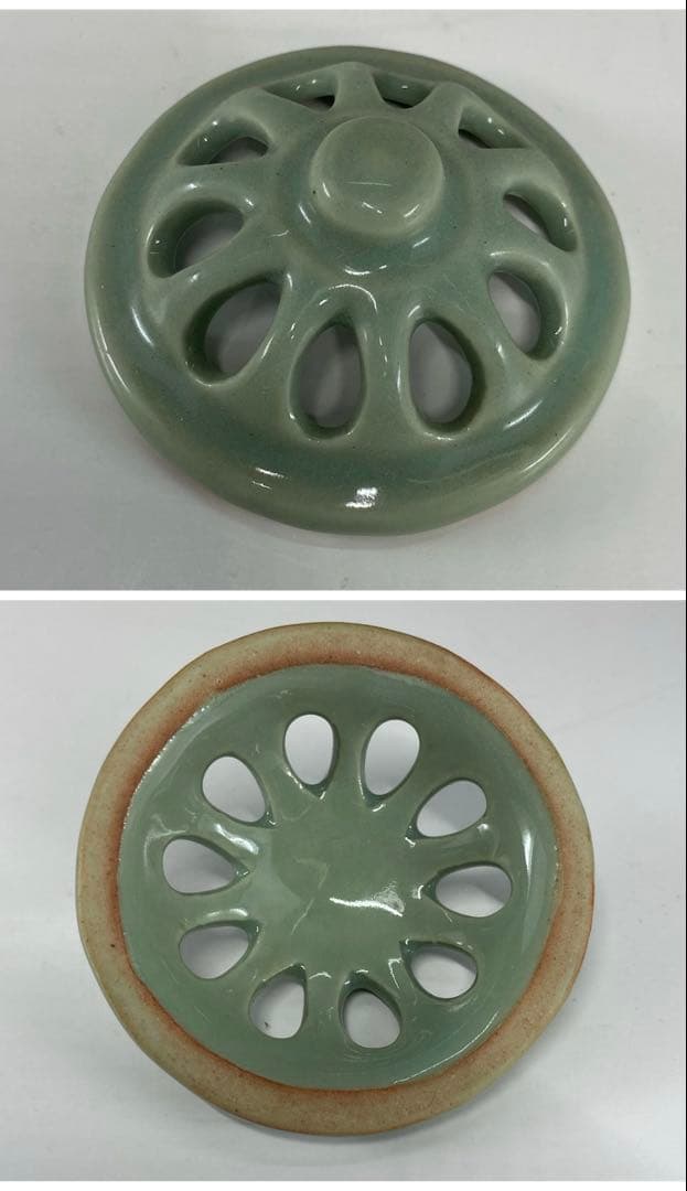 【茶道具】青磁七種蓋置（合わせ箱）