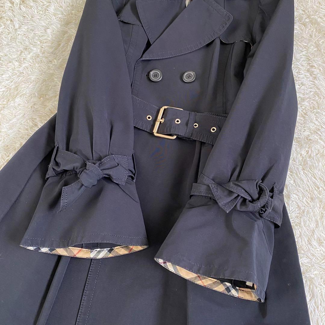 【美品】バーバリーブルーレーベル　トレンチコート　ノバチェック　ギャザー　38