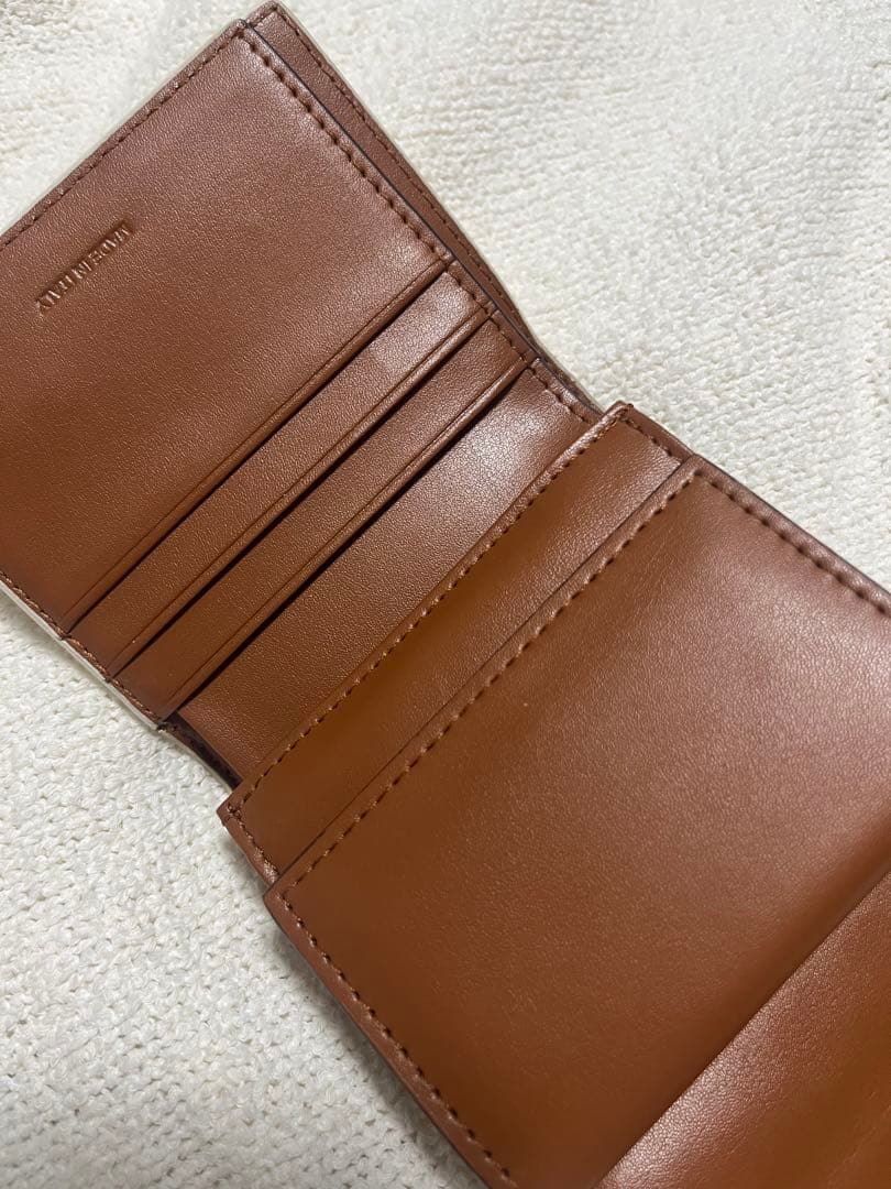 CELINE 三つ折財布 マカダム ホワイト/ブラウン