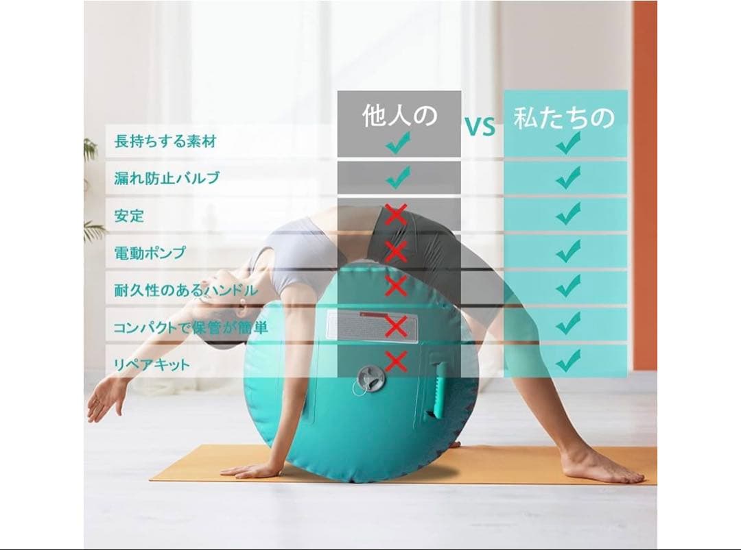 ちい様　エアーロール バレルロール インフレータブル バク転練習 エアポンプ付き