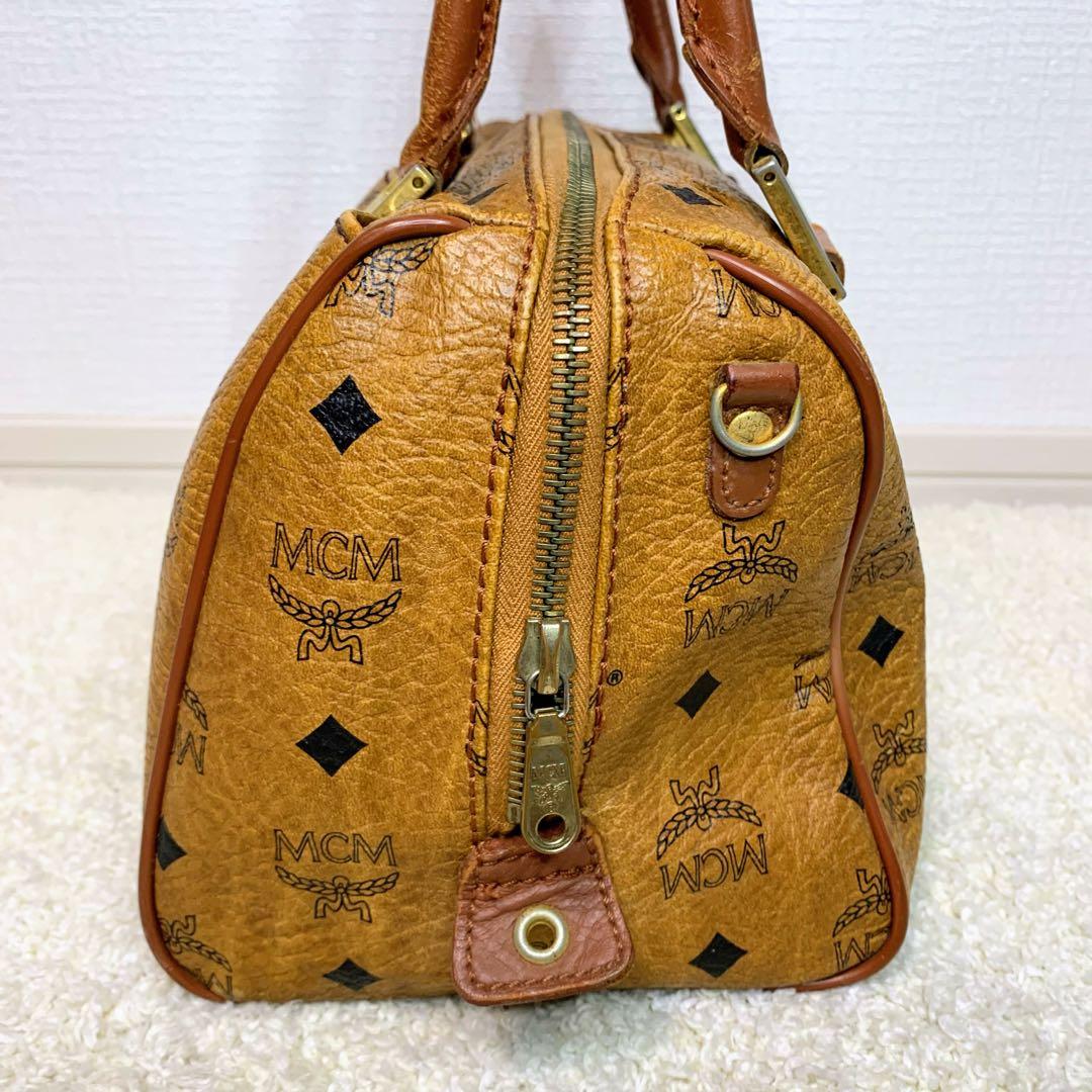 MCM ヴィセトス ミニボストン ハンドバッグ レザー ブラウン
