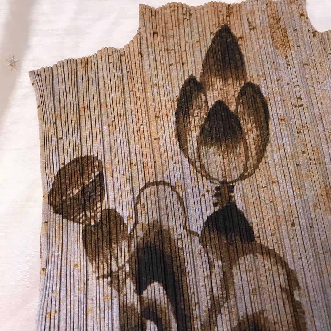 PLEATS PLEASE カットソー　水墨画　花　　和柄