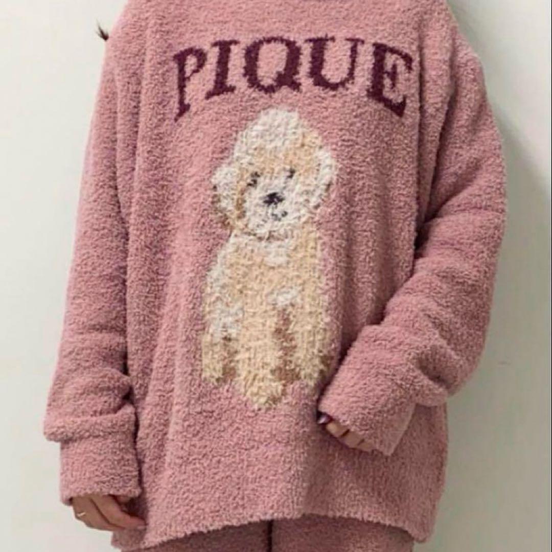 新品 ジェラートピケ トイプードル ジャガード プルオーバー ピンク 犬 DOG