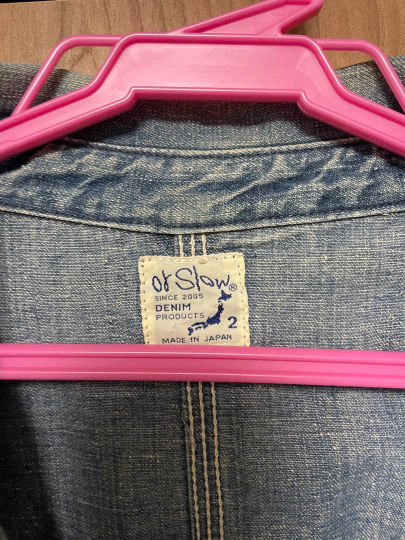 or Slow デニムカバーオールスプラッシュ加工