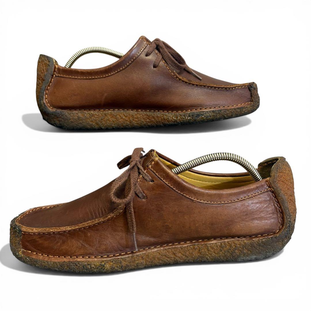 【美品】CLARKS■ナタリー■ブラウンレザー★モカシンシューズ
