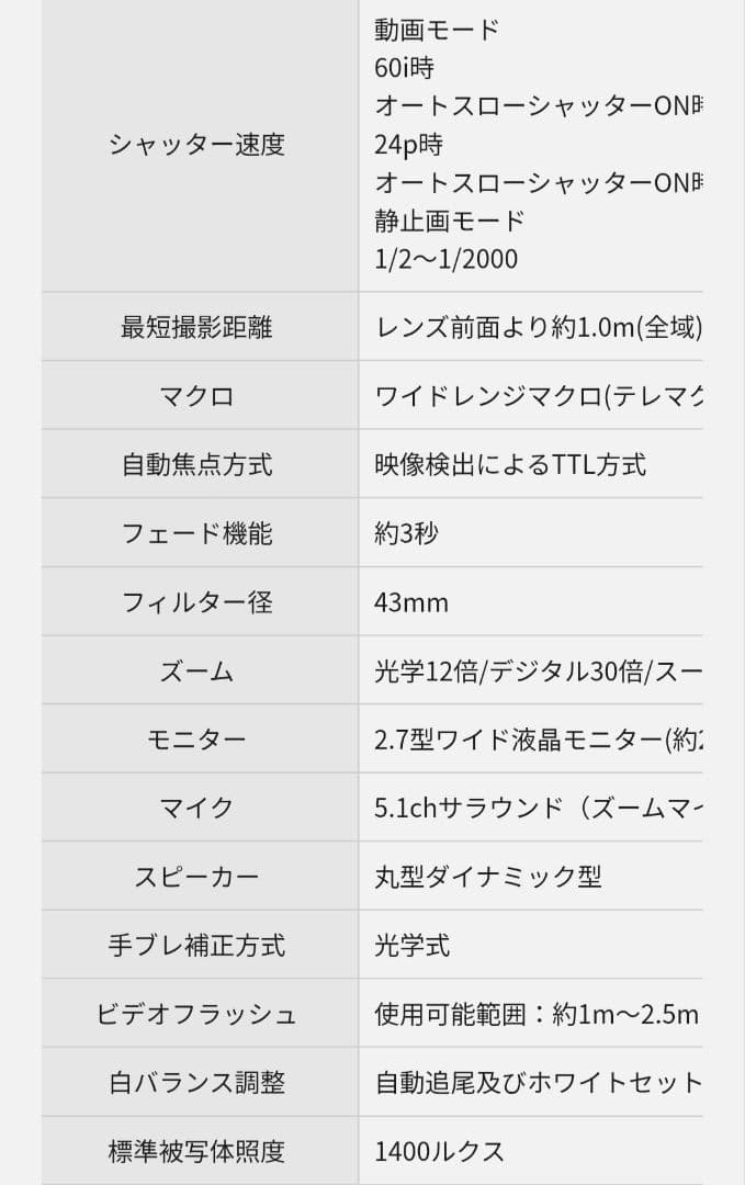 Panasonic HDC-HS300 ビデオカメラ
