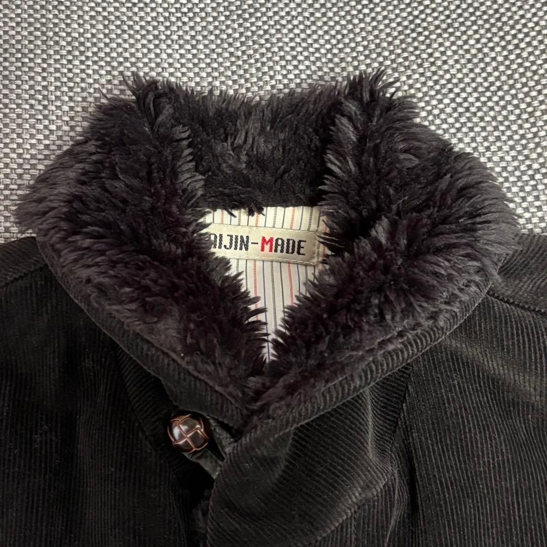【美品】GAIJIN-MADE メンズ コーデュロイ ボア ジャケット 濃茶　M