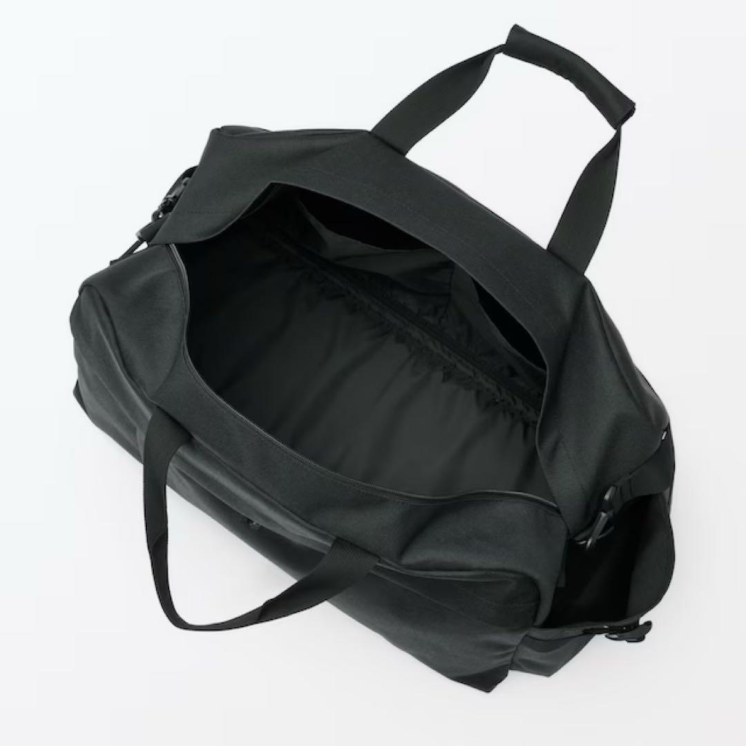 無印良品『新品☆撥水ボストンバッグ ブラック 縦３２×横５０×マチ２３ｃｍ』