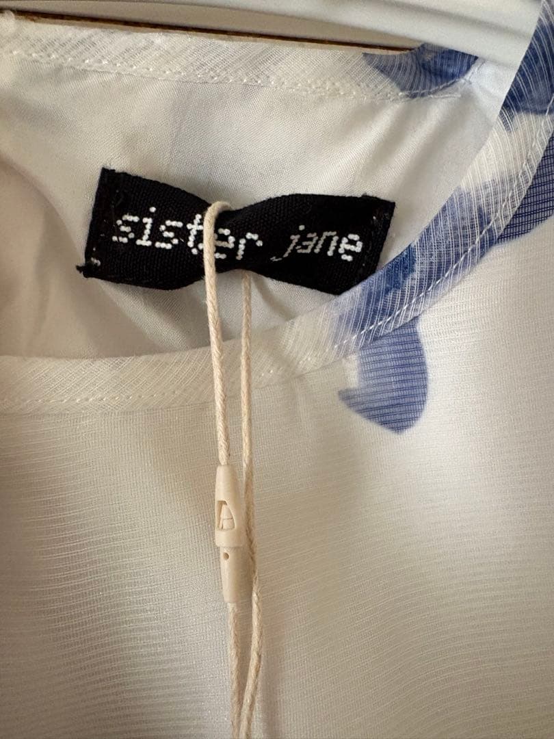 Sister jane poppy コラボ　リボン　ブルー　ワンピース シフォン