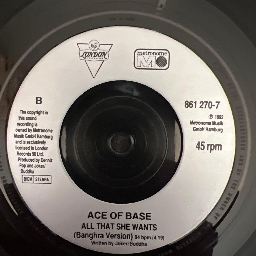 7インチレコード　ACE OF BASE ALL THAT SHE WANTS