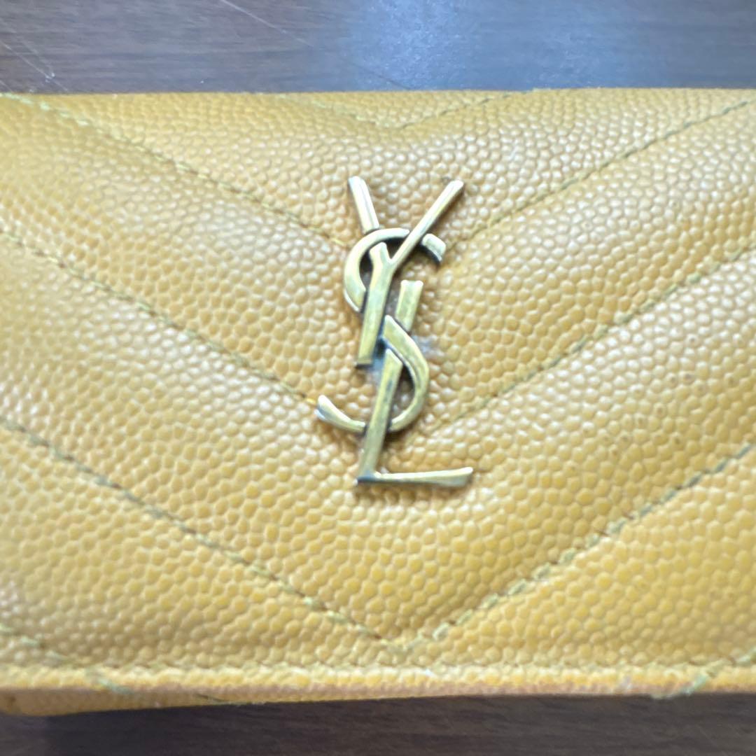 SAINT LAURENT イエロー 三つ折り財布